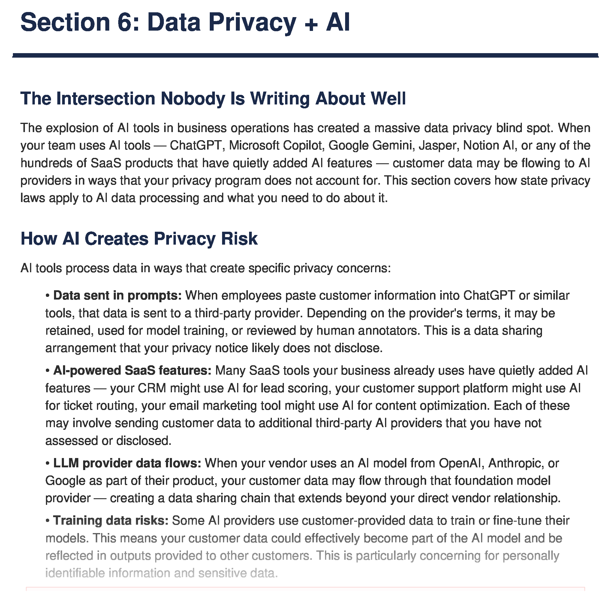 Data privacy + AI intersection — DPA requirements, purpose limitation, and vendor AI governance