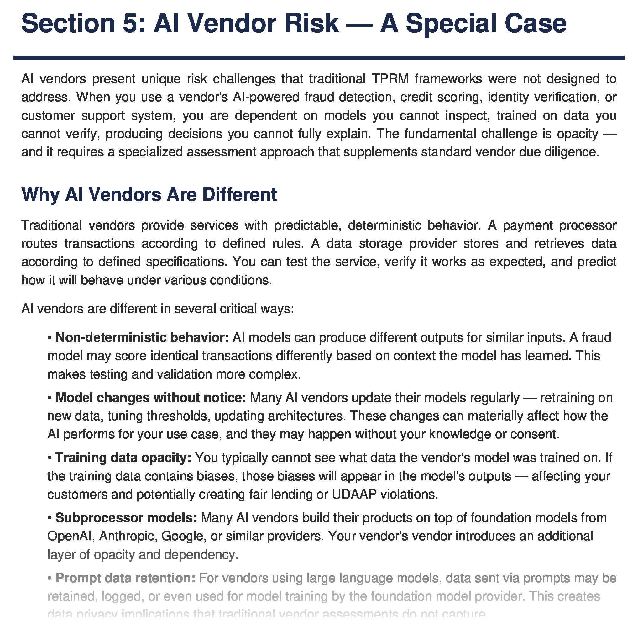 AI vendor risk assessment — 8 special questions for AI tools that traditional vendor due diligence misses